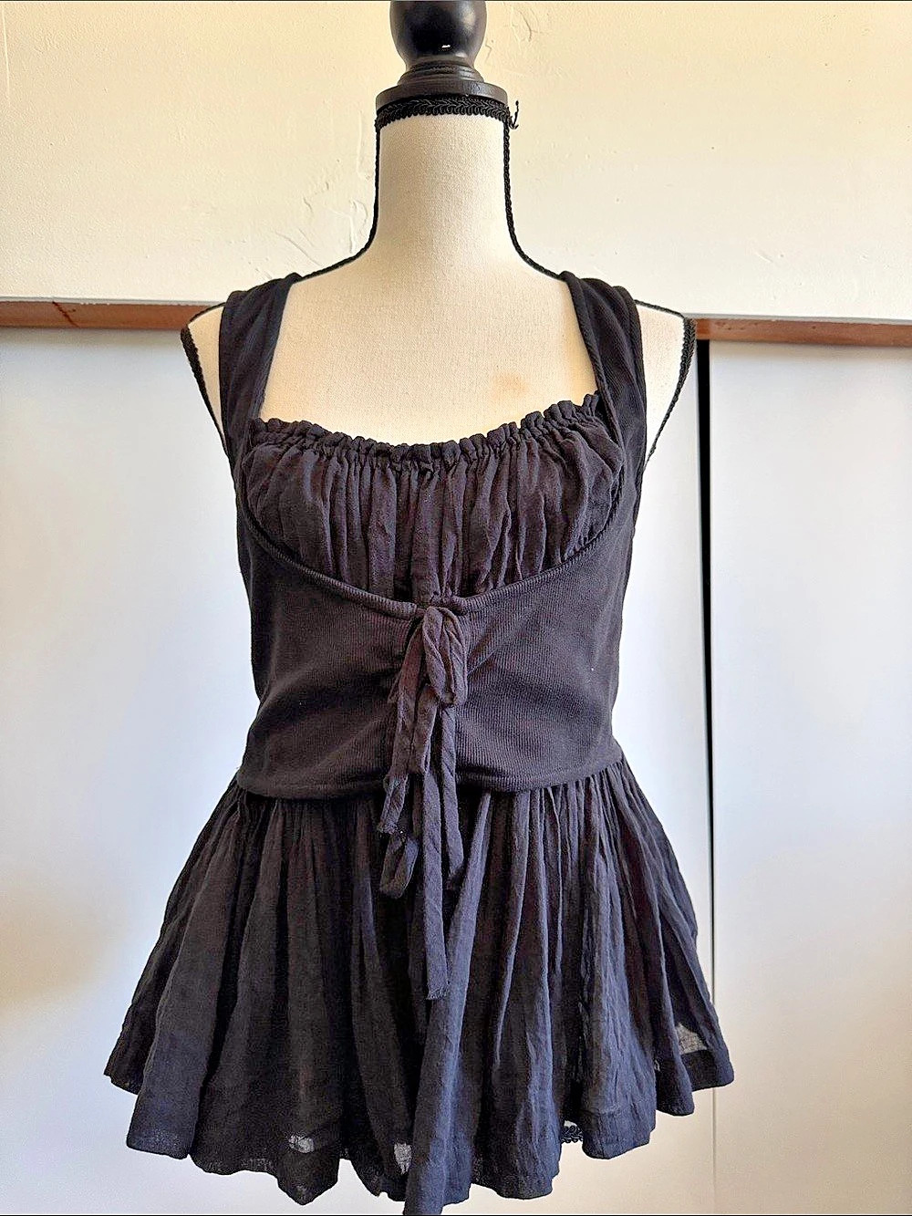 Free People So Far So Good Top Black Size Small